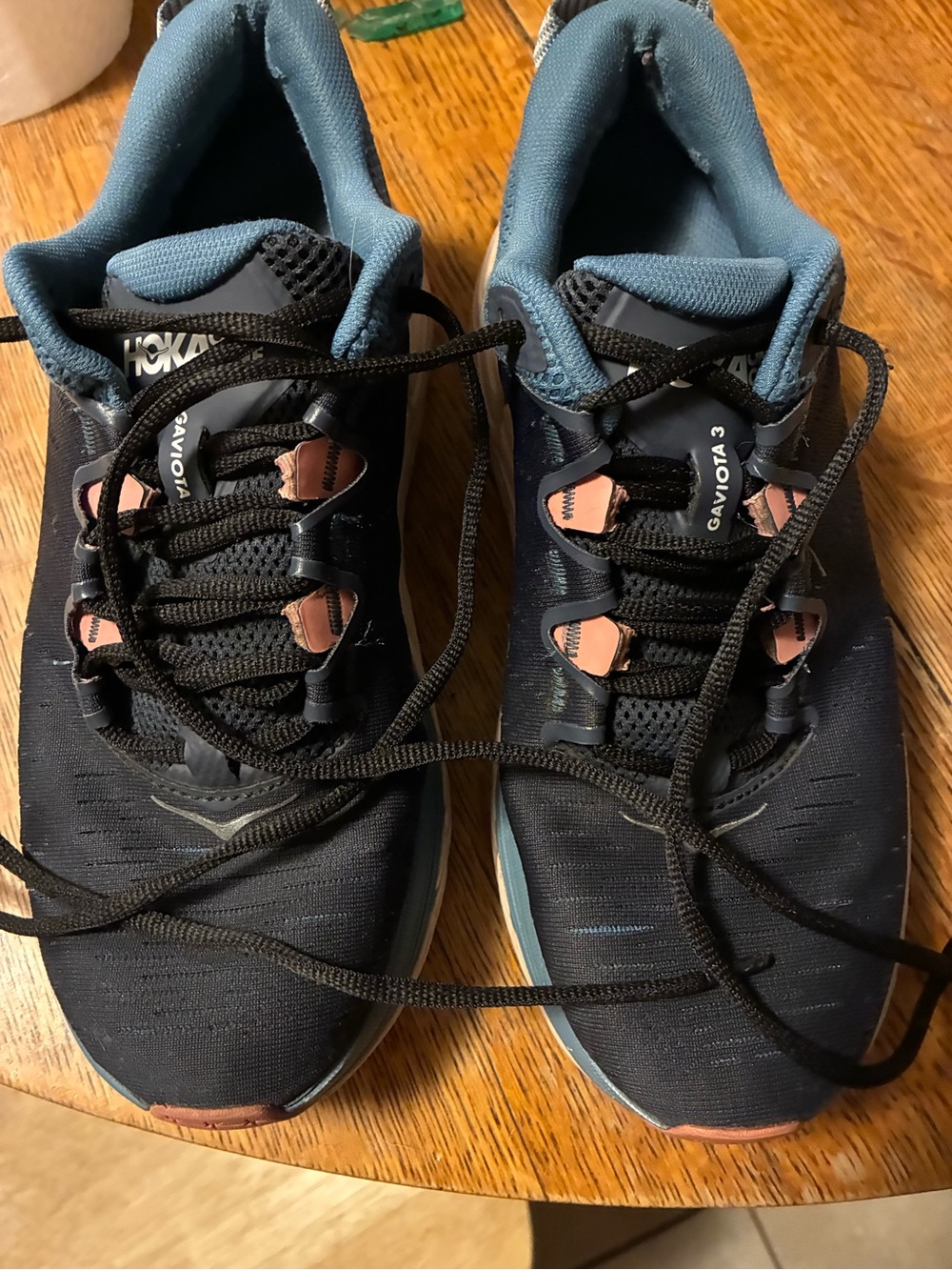 Hoka One One Womens Gaviota Navy and Pink Athletic Running Shoes 8B